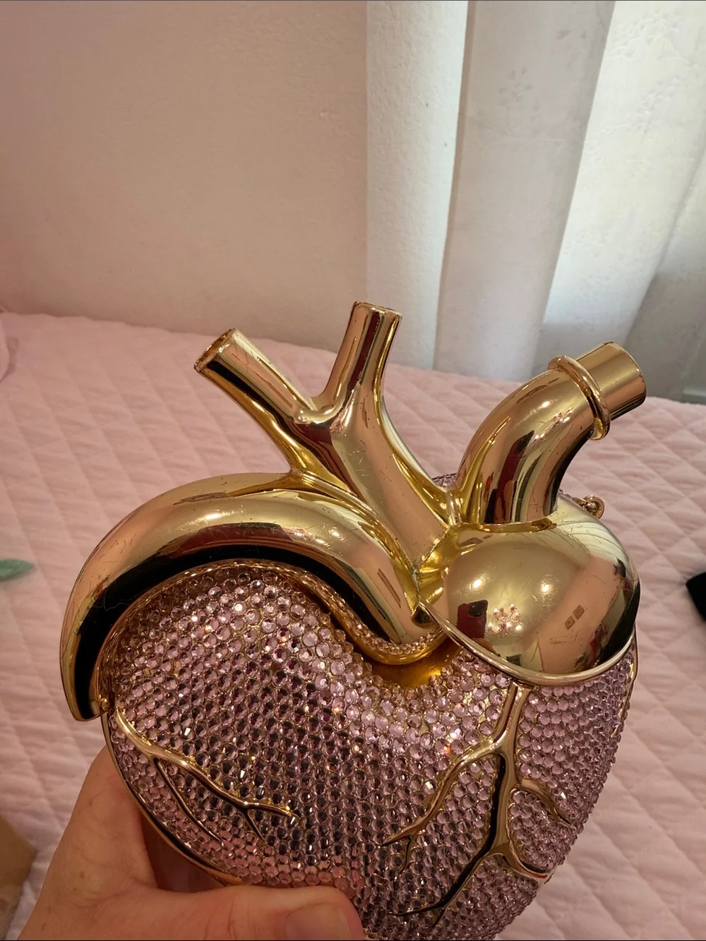 JW PEI Gold and Pink Heart-Shaped Crossbody Bag - Picture 5 of 9